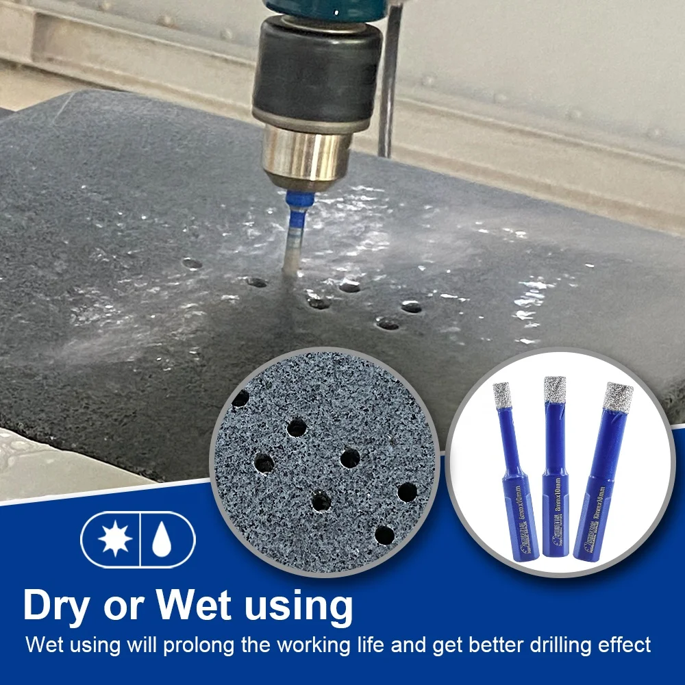 1Set/11PCS 6-65mm Triangle Shank Diamond Marble Ceramic Tile Crown Hole Saw Cutter Core Drill Bits Set For Porcelain Tile Marble