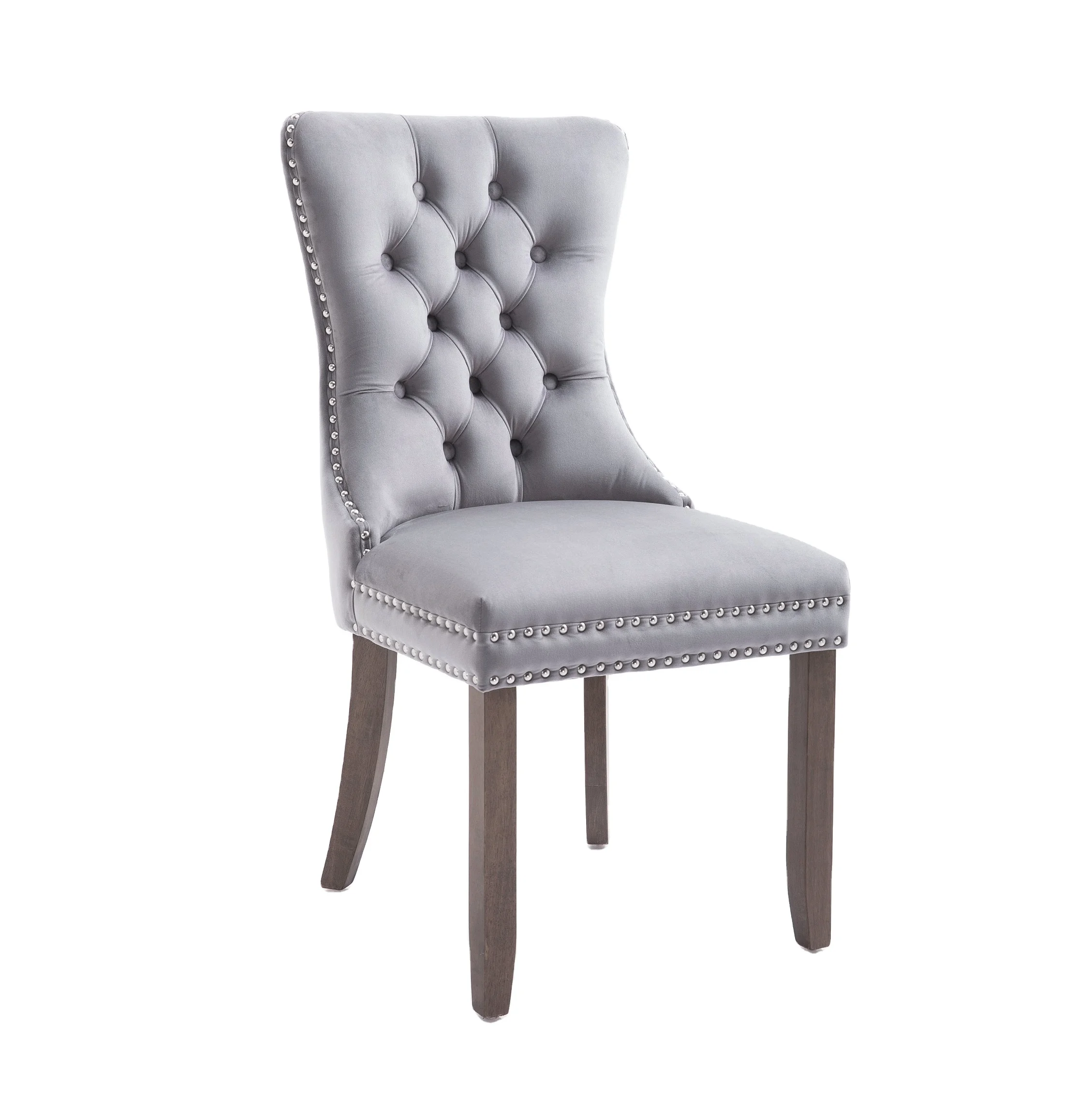 Wholesale High Quality Luxury Modern Elegant Restaurant Genuine Leather PU Leather Kitchen Armless Solid Wood Dining Room Chairs