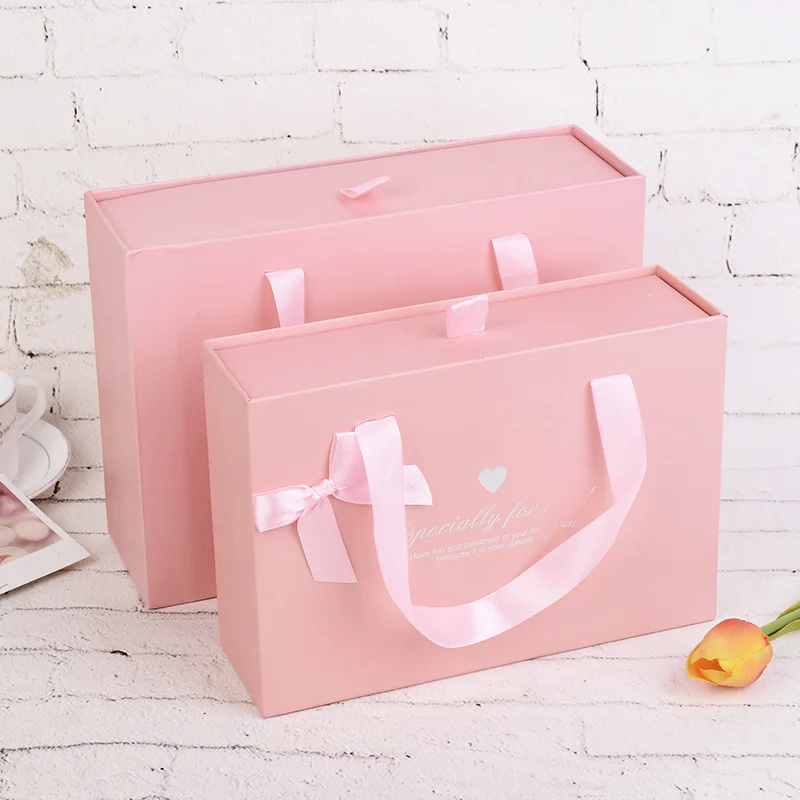 Universal Packaging Drawer Tote Bag Candy Box Pink Wedding Candy pink packaging box
