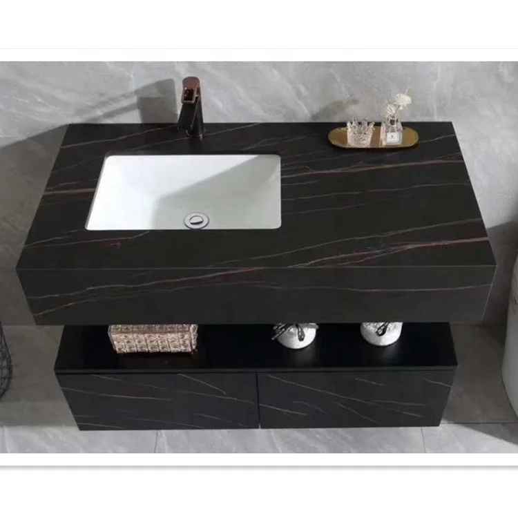Super Thin  Artificial Sintered Stone  Vanity Top Sink