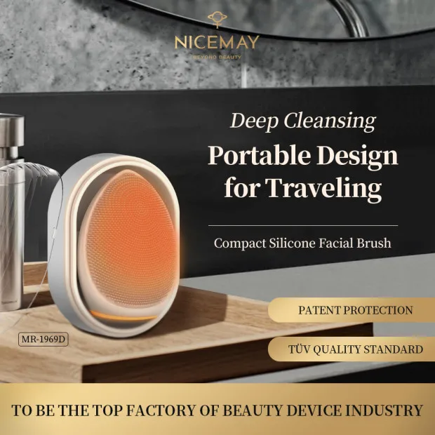 Heating Sonic Vibration Deep Cleaner ultrasonic Skin Care Manual Silicone Face Cleaner Brush Facial Cleansing Spin Brush