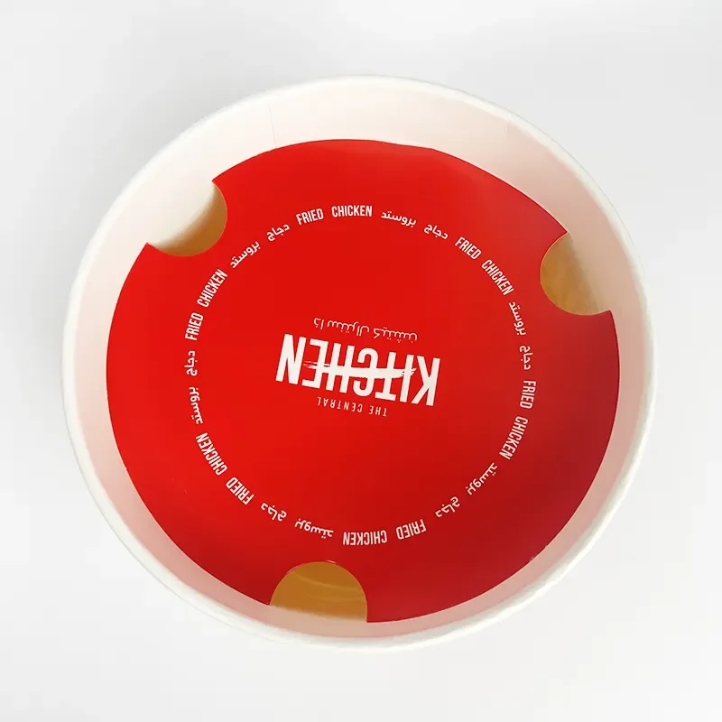 Food Grade Packaging Fried Chicken Buckets Disposable Custom Logo Printed Big Popcorn Cup Paper Bucket China Factory