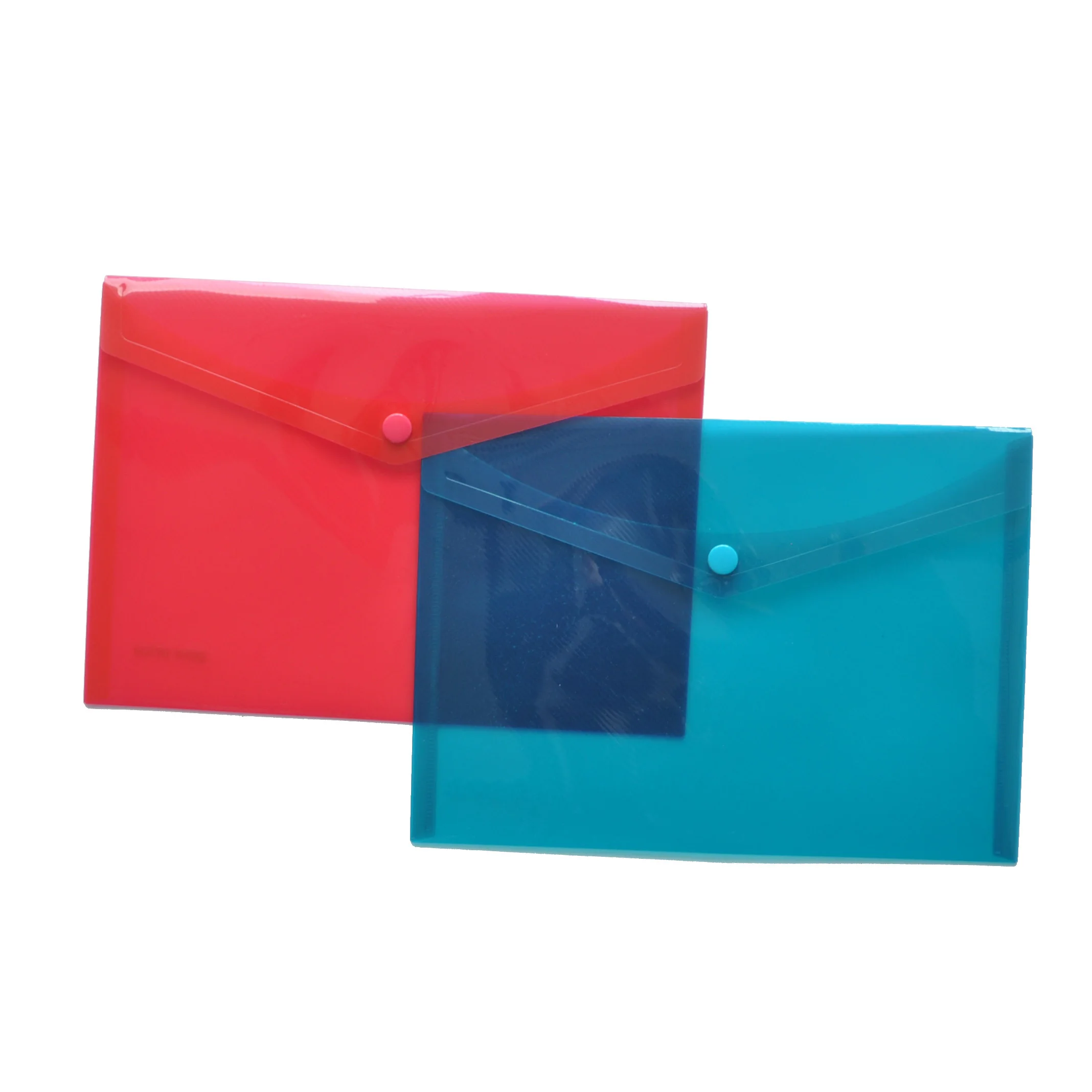 Plastic Envelope Clear Poly Pockets Folder, A4 Letter Size Transparent Docunment Organizer with Snap Button