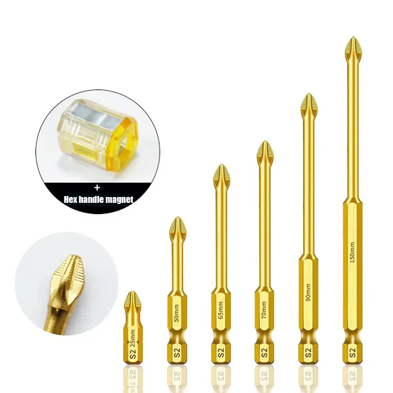 New generation of gold anti-slip impact strong magnetic cross head strong torque hand drill electric screwdriver super hard