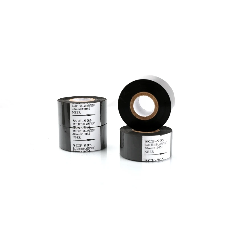 Hot Stamping Foil Hot Stamping Ribbon Thermal Transfer Ribbon SCF-905 Coding Ribbon for Printing Packaging Black PET Plastic