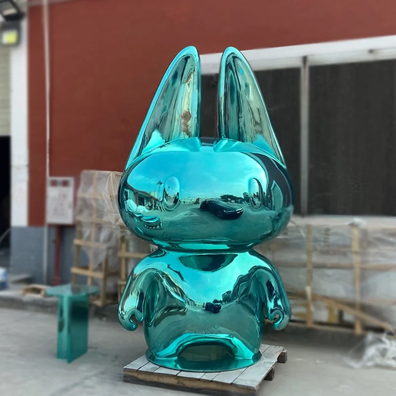 NEW ARRIVAL Unique Design Pop Art Home Decor Life Size Statues Fiberglass Spray Plating Rabbit Bear Resin Sculptures For Sale
