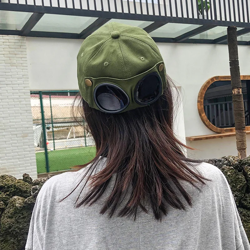 Wholesale custom fashion pilot hat glasses sunglasses sun hat baseball cap