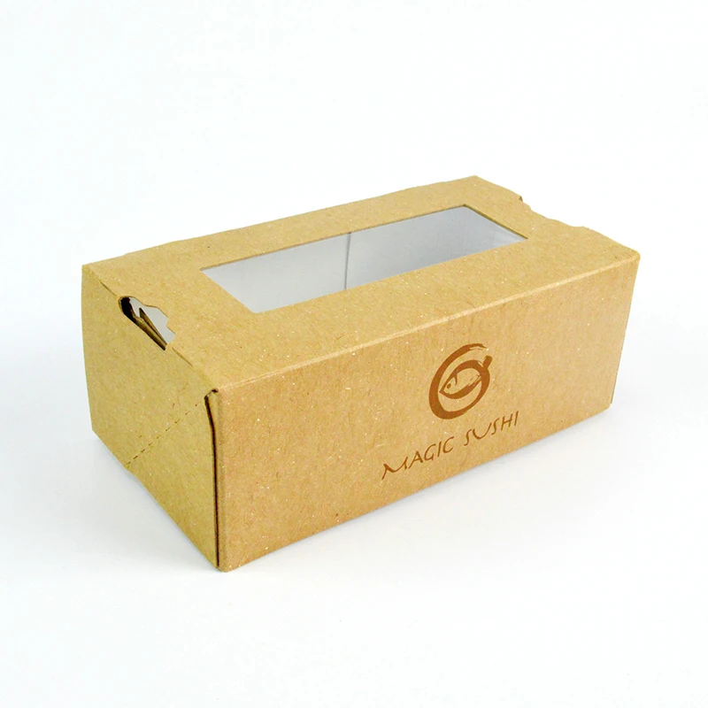 Wholesale Custom Logo Donut Dessert Puff Biodegradable Packaging Box Bakery Sushi Cake Paper Packaging Fast Food Delivery Box