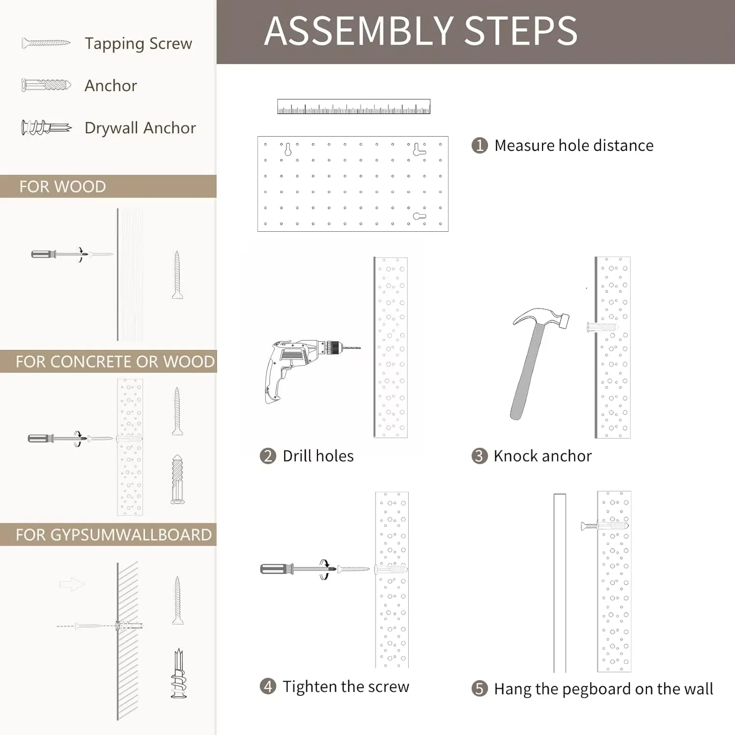Wooden Pegboard DIY Storage and Display Panels with Shelves and Brass Hooks(Yellow)