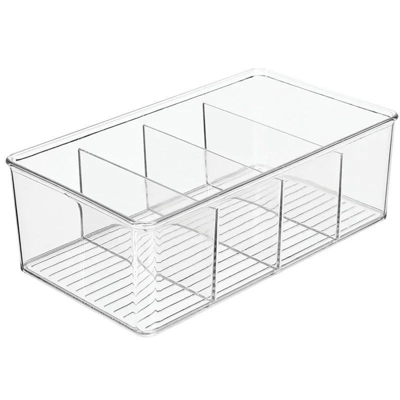 Amazon Hot Sale Multifunction 4 compartment Acrylic Removable Clear Plastic Storage Bins