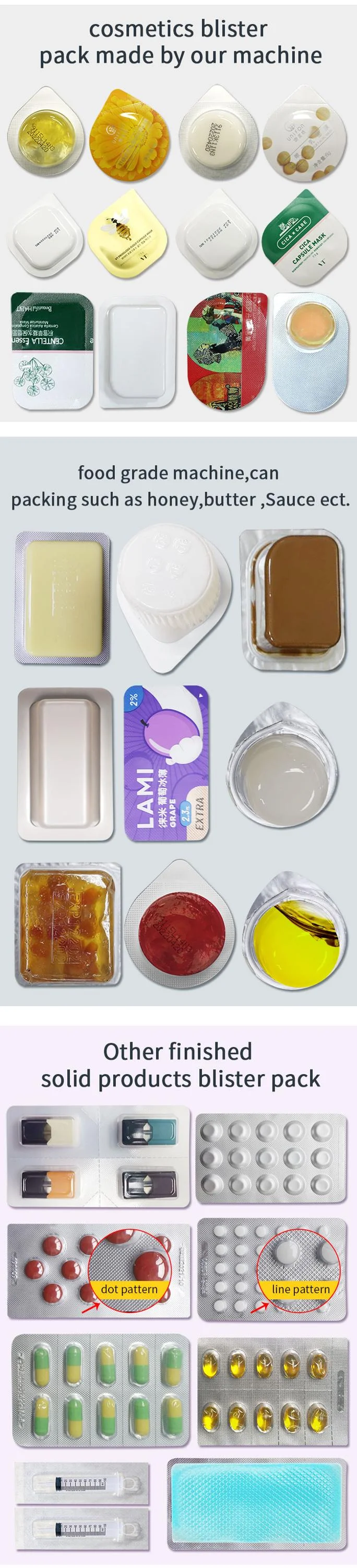 DPB Full Automatic Oil Liquid Blister Packaging Honey Chocolate Sauce Cream Syrup Honey Jelly Cup Food Blister Packing Machine