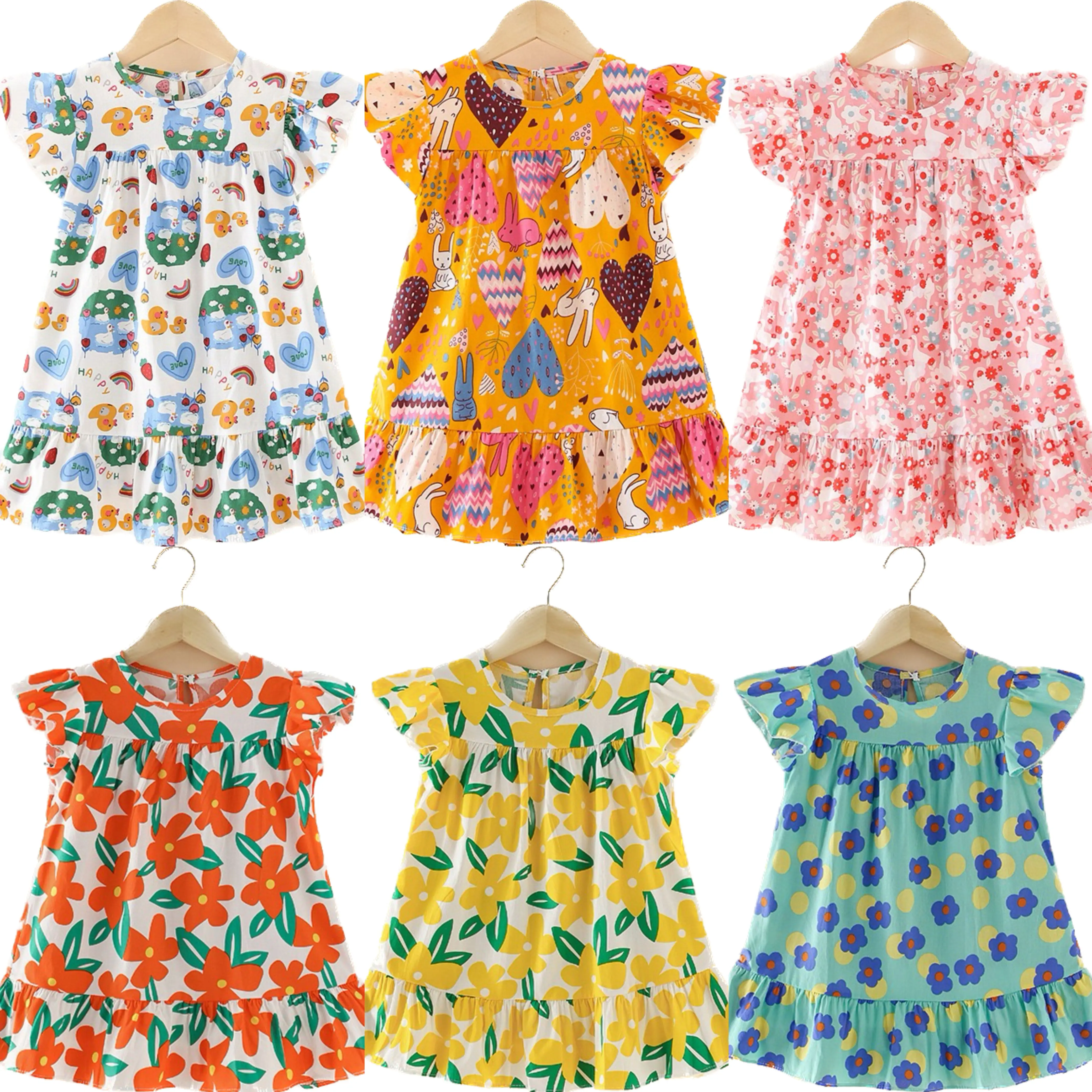 lace fly sleeves kids beautiful model baby summer dress girls casual