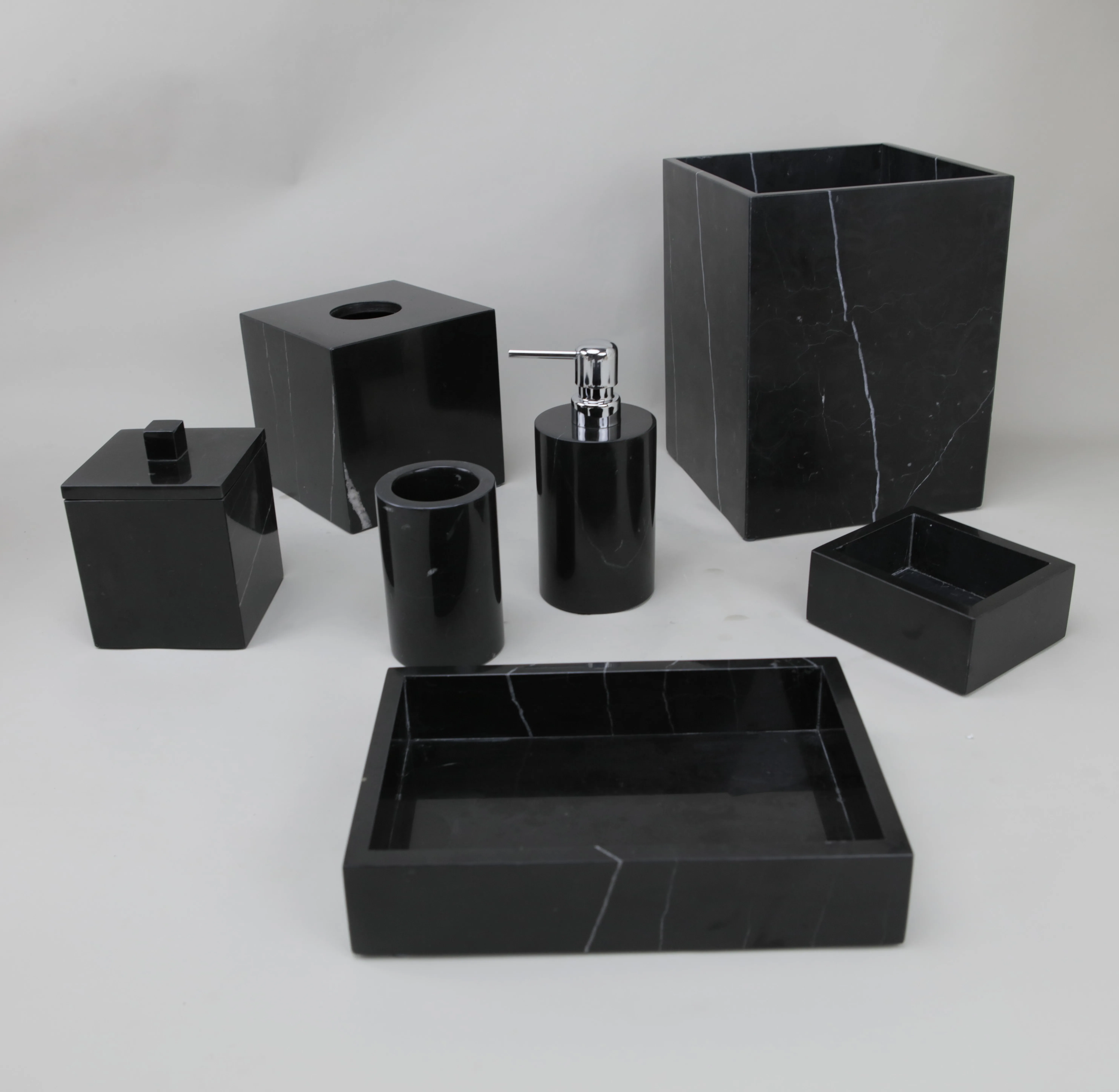 Bathroom Luxury Accessories Set Marble Stone Bathroom Accessories