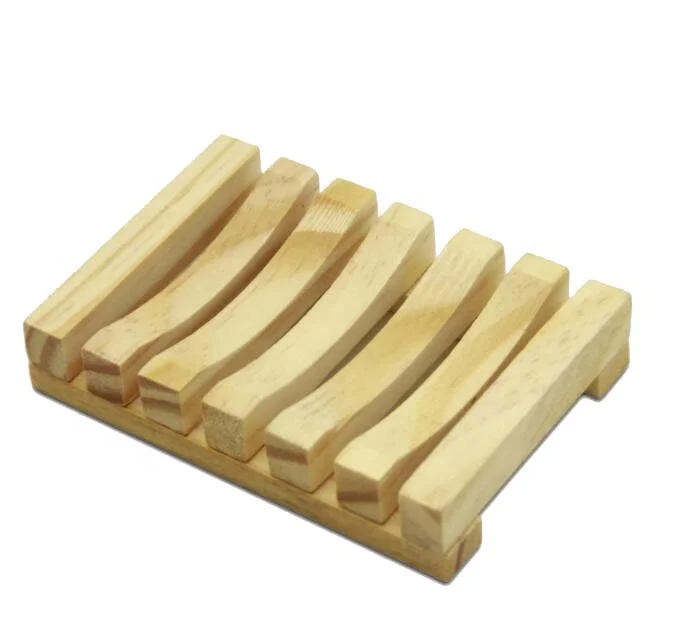 Wholesale Custom LOGO Natural Wooden Soap Dish Bathroom Soap Saver Holder Soap Tray for Eco Friendly