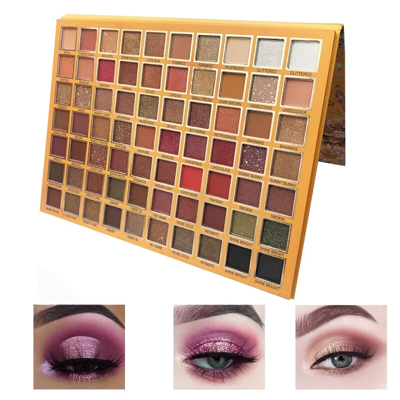 HUDABABY 70 Colors Shimmer Glitter Eye Shadow Palette Waterproof Cosmetics Profissional Matte Eyeshadow Cream Makeup Pigment