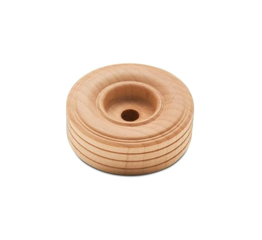 Mini Wood Wheels Treaded Style 1-3/4 inch Diameter 5/8 inch Thick Pack of 4 for Crafts and DIY Car Models