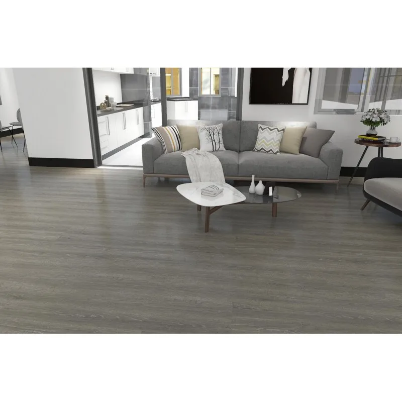 High Quality Modern SPC Plastic Flooring PVC Material Simple Color Surface Treatment Apartment Building Interior Decoration