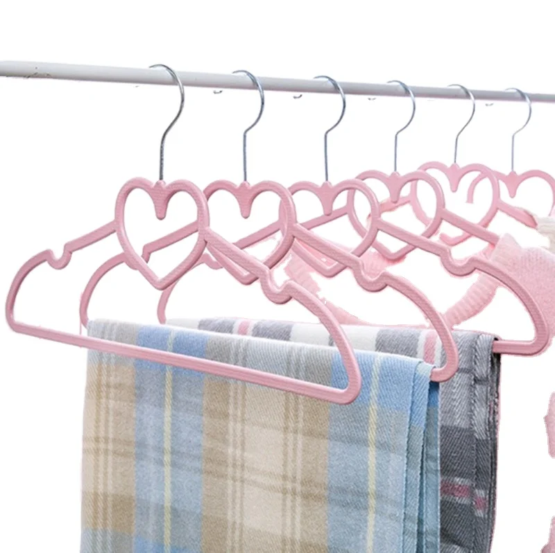 Pink Sweet Heart cute plastic hangers ultra slim eco-friendly recycled material plastic hangers