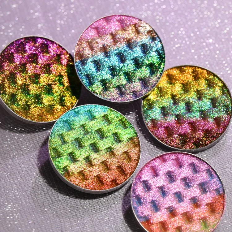 New Ultra Shiny Luxury Eye Shadow Single Palette Individual Foldable Case Fine Pressed Powder Super Flash Multichrome Eyeshadow