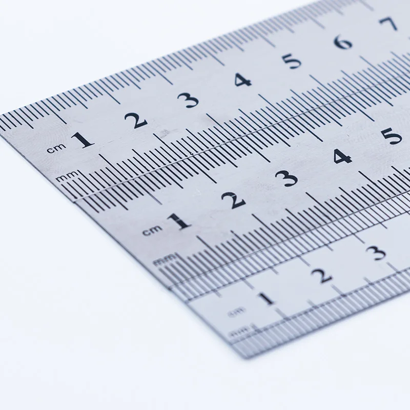 Высокое качество 2 Двусторонняя шкала из нержавеющей стали металлическая линейка канцелярские метрических shinwa