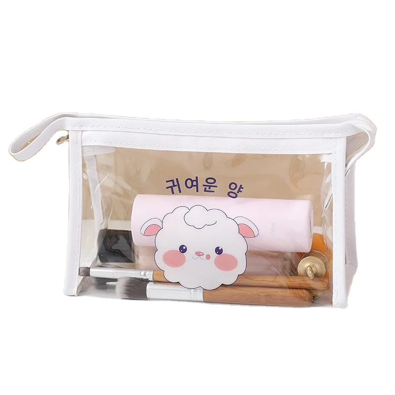 2021 Hot-Selling Cheapest Small Pencil Case Pouch Sloth Gift Makeup Bag Waterproof Pvc Cartoon Clear Cosmetic For Girls