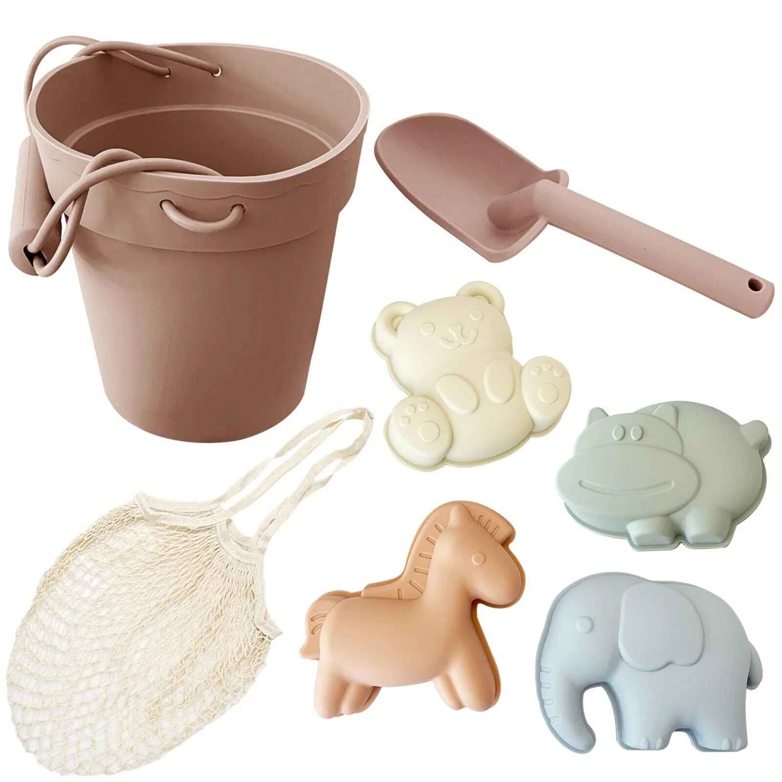 Eco-Friendly Silicone Beach Sand Toys for Kids,Bucket and Shovel with Bag,Beach Accessories Ocean,fruit,Dinosaur,Vehicle,Castle