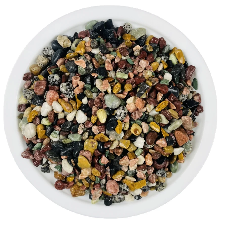 wholesale colored beach small flat pool pebbles gravel pebbles stones for Park yard Potting decoration art