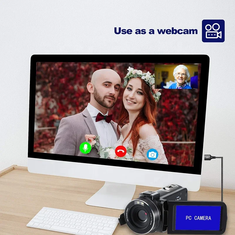  Видеокамера KOMERY видеокамера для YouTube Wi-Fi 30 МП 3 0 дюйма сенсорный экран 16X цифровой зум 2 7 K