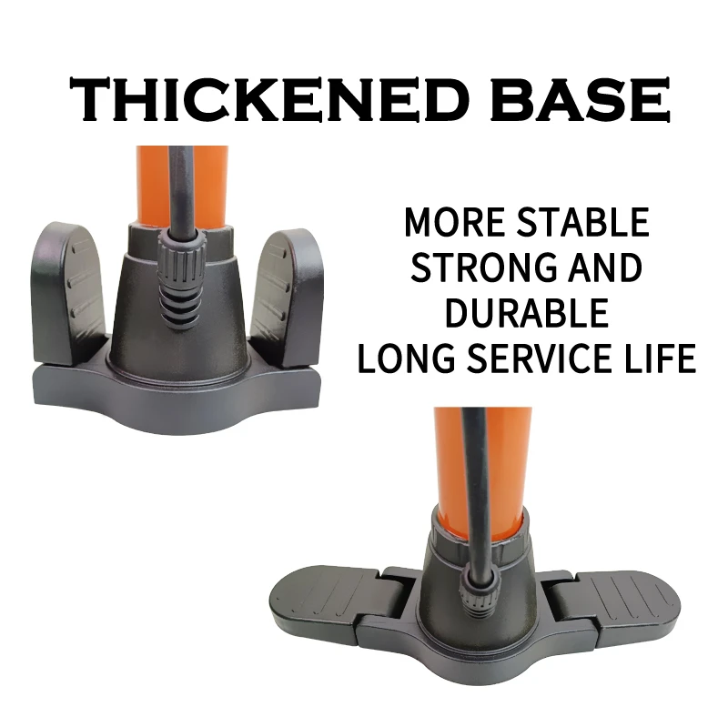 Portable High-Pressure Bicycle Ground Pump, Hand Pump Made Of Durable Aluminum-Steel Bicycle Accessories With Valves