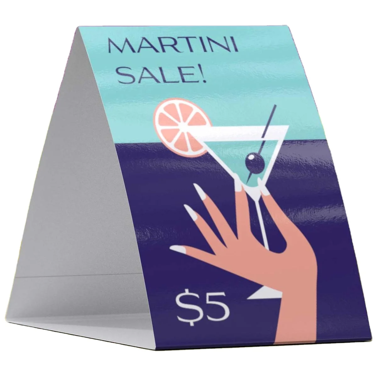 Factory wholesale Customized Printed Restaurant Stand Up Table Desk Food Menu Paper Tent Card