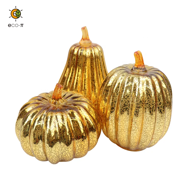 Crystal Pumpkin Halloween Decoration Battery Powered Glass pumpkin holiday light