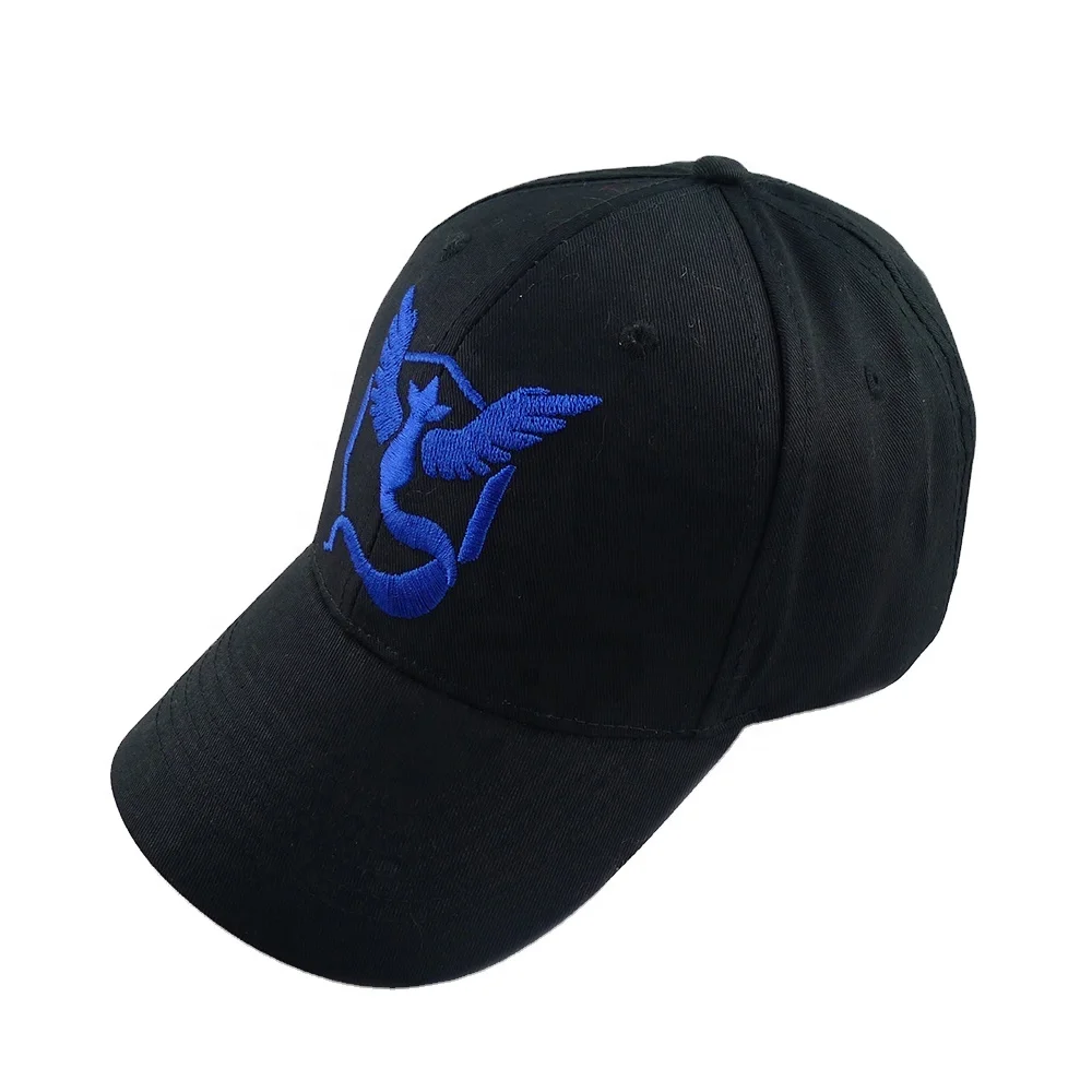 Promotional 6 panel Embroidered Baseball Hats Custom Caps Pikachu Pokeball Unisex Adjustable Hat