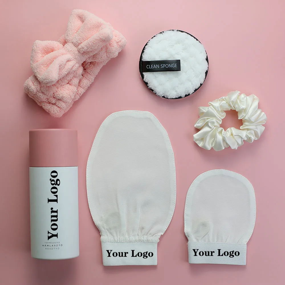 Low MOQ Customized logo Silk Bath Mitt  Hammam Exfoliating Glove Kessa Glove for Bath Shower Spa Turkish Silk Exfoliating Mitt