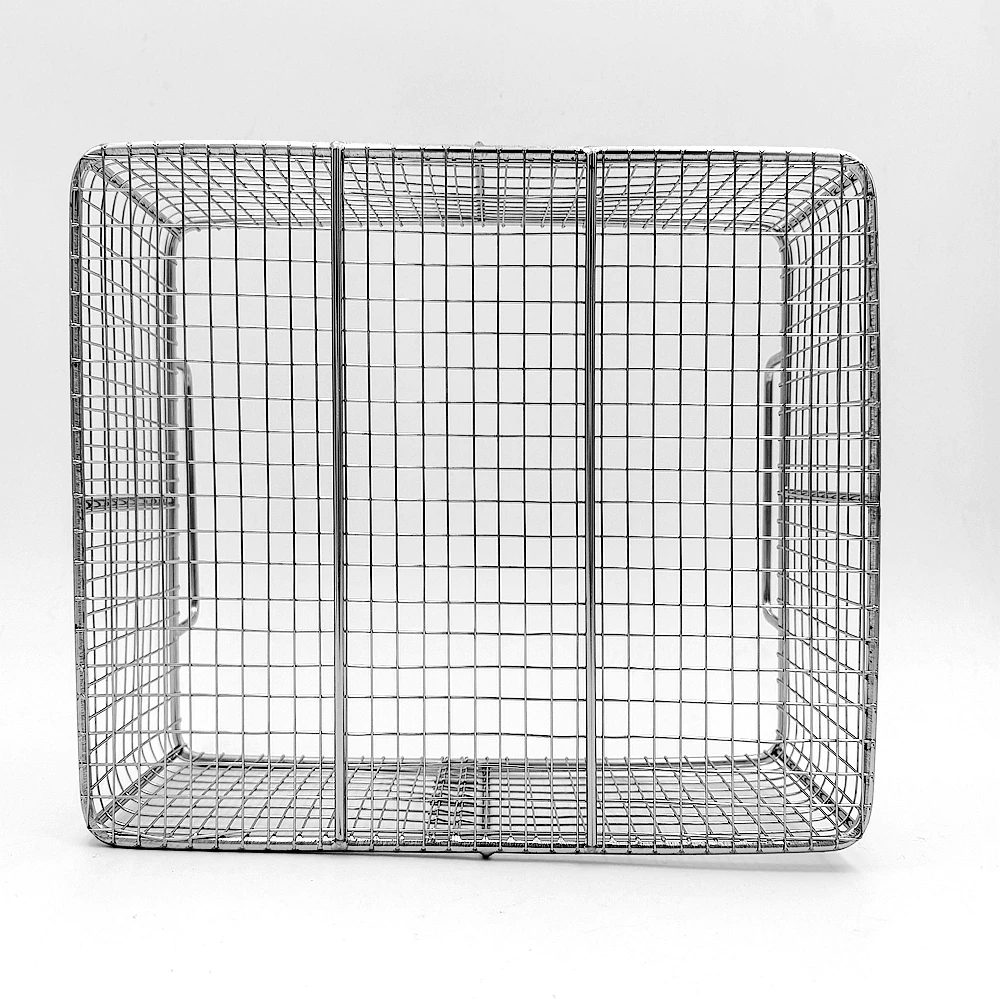 Manufacturer customized Food Grade Basket Stainless Rectangle Wire Mesh Storage Basket For Food Storage