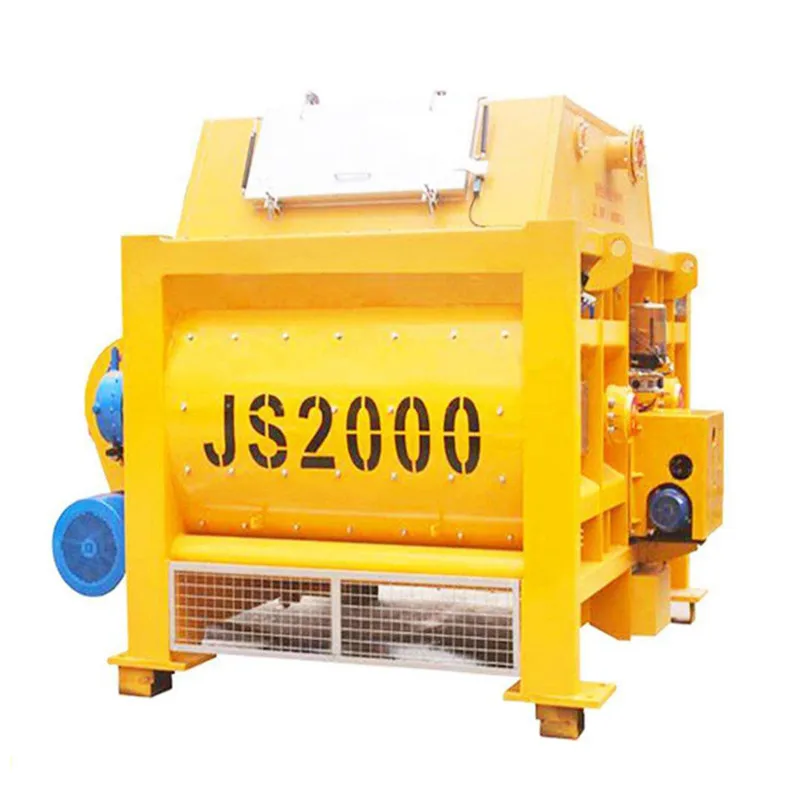 JS2000 double horizontal shaft forced concrete         cement mixer
