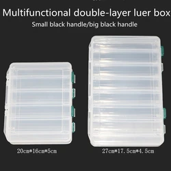 Hard Plastic Storage Box Plastic Fishing Lure Hook Bait Fishing Tackle Box Transparent Double Layer Fishing Gear
