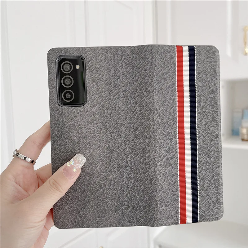 Luxury Flip Lychee Pu Leather Folding Full Cover Mobile Phone Cover Case For Samsung Galaxy Z Fold3 Z Fold2 Flip3 Leather Case
