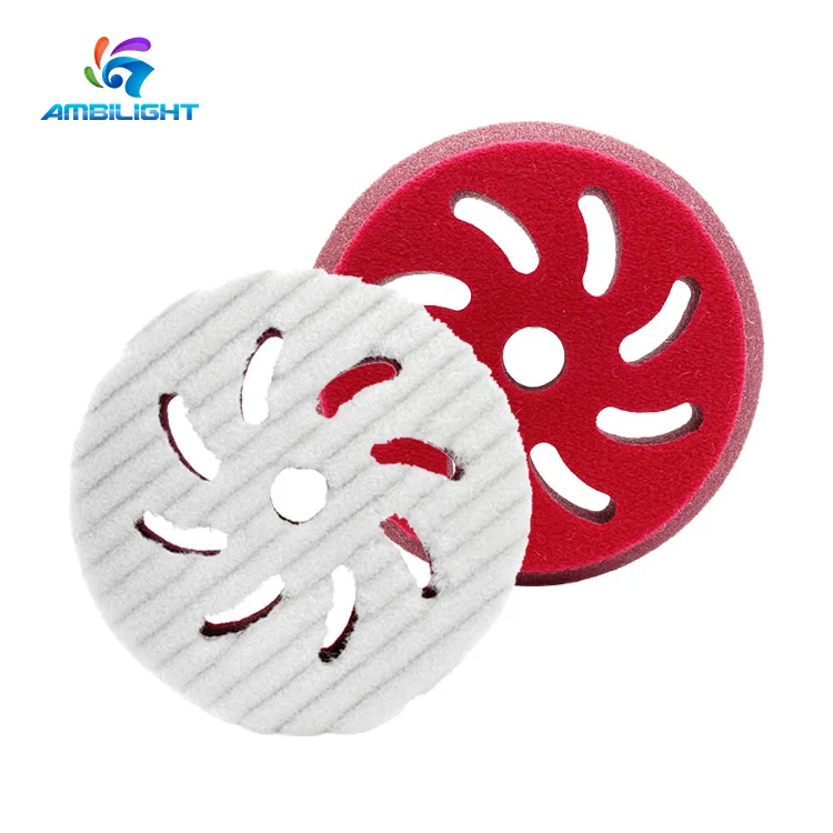 5 inch Woolen Polishing Pad Best Stripe Type 100% Lambs Wool Buffing Pad for RO DA GA Polishers
