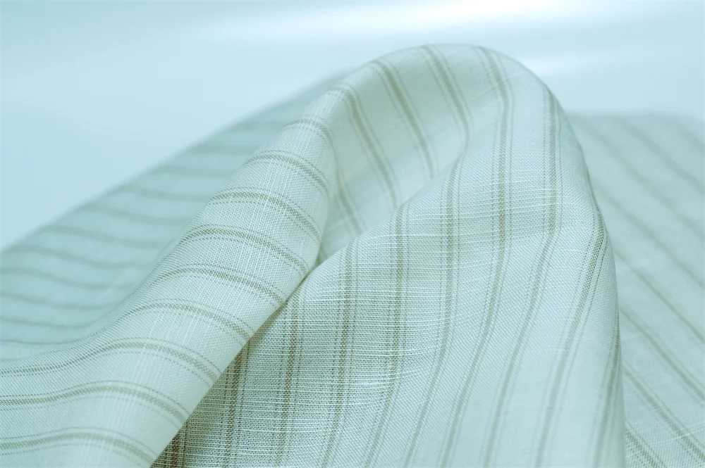 #2959  Factory price yarn dyed striped linen tencel lyocell  fabric for clothing