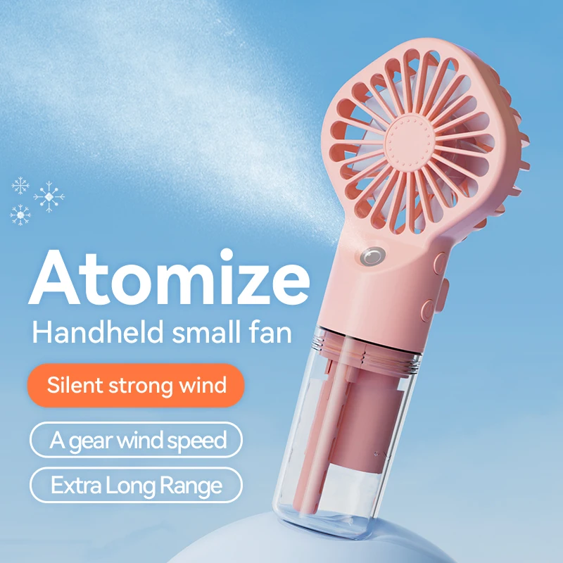 Outdoor Summer Mini Misting Water Bottle Fan quick speeds Air Cooling Fan rechargeable Handheld Water Mist Fan