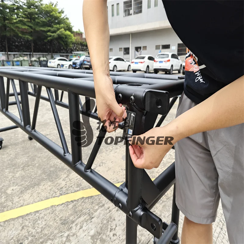 Topfinger 2024 hot sell aluminum roof trusses pre rig bolt type truss plate rod system clamp led lift truss disney for lighting