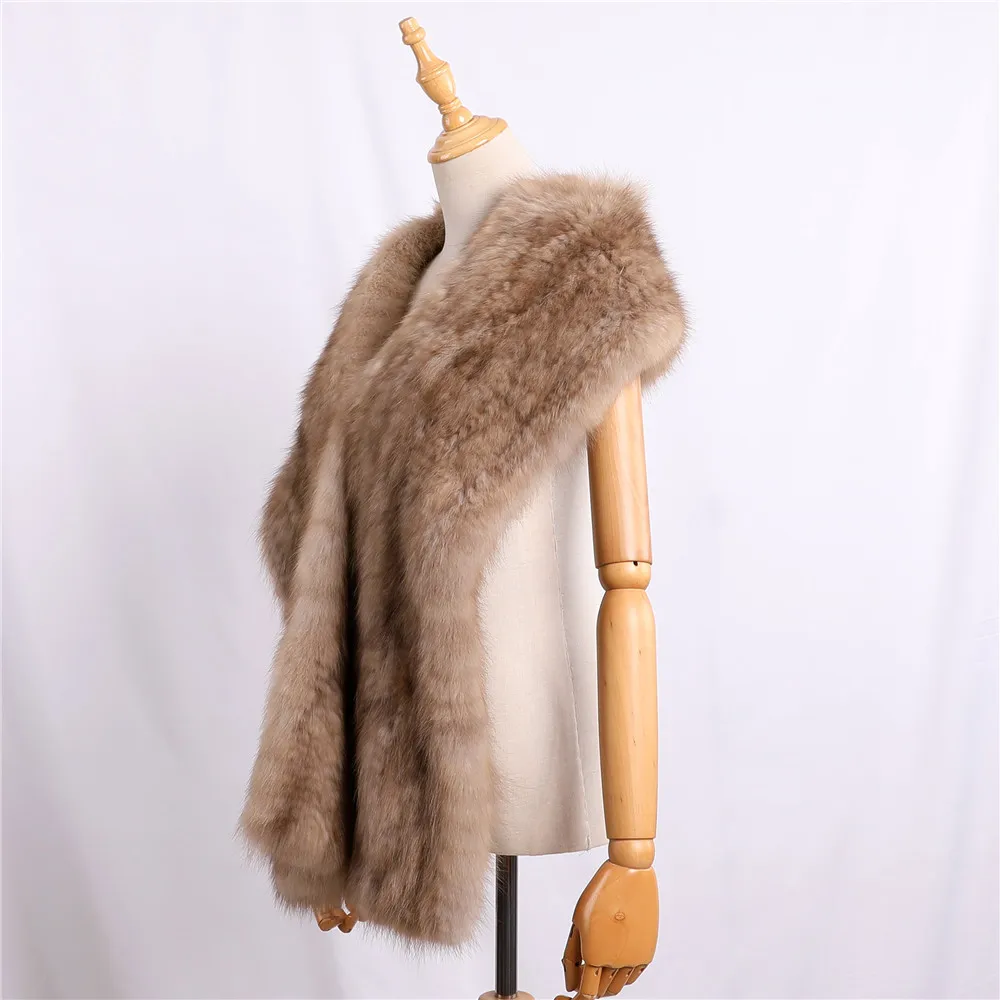 Высококачественный Женский вязаный шарф из 100% натурального соболиного меха, шарфы из натурального меха норки, женские модные зимние шарфы, Однотонный женский шарф