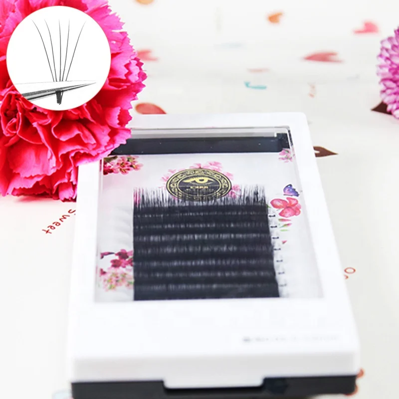 
easy fanning eyelashes silk private label mega volume 1 second self fast easy fanning blooming eyelash lash extensions 