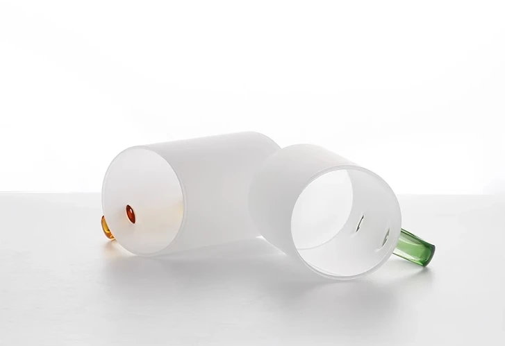 Borosilicate 10oz clear sublimation glass blanks cup sublimation beer can glass with colorful handle