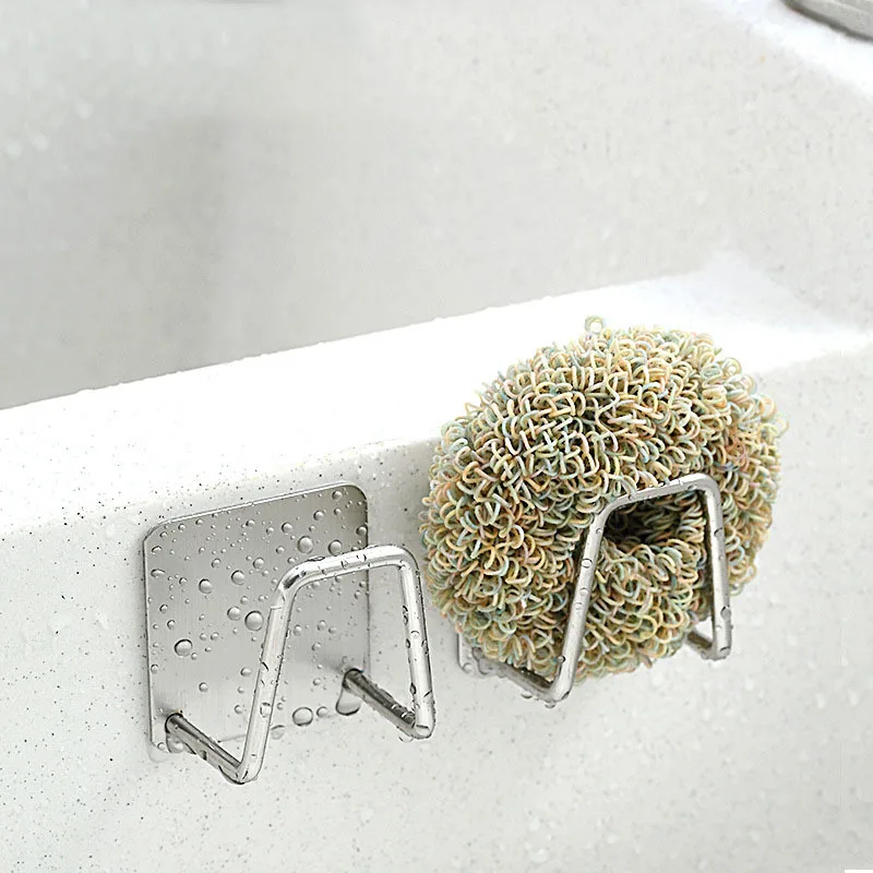 Кухонный держатель губки из нержавеющей стали, самоклеящиеся губки для раковины, сушилка для слива, кухонные аксессуары для раковины, органайзер для хранения
