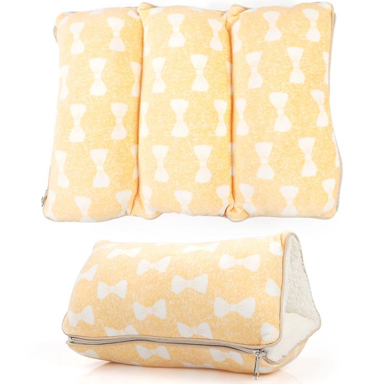 Wholesale custom  pattern PP fiber hand warm flexible foldable seat pillows for office travel