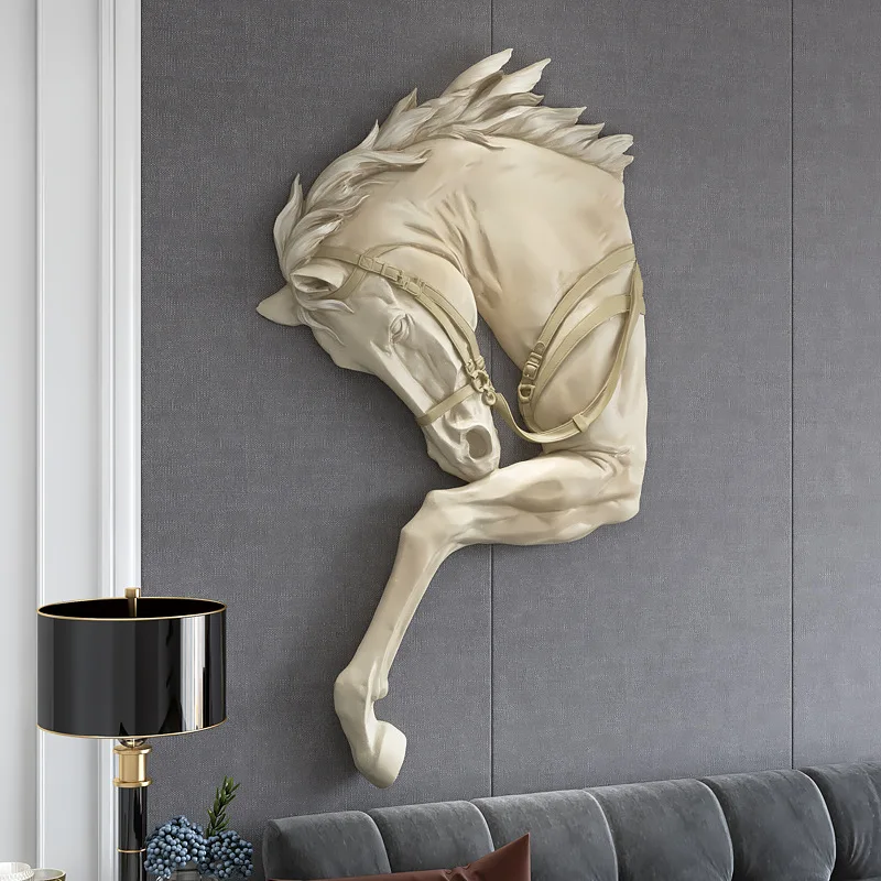 3D walls drawing art diy home decor wall mount Horse Staute wall hanging Half Horse Staute