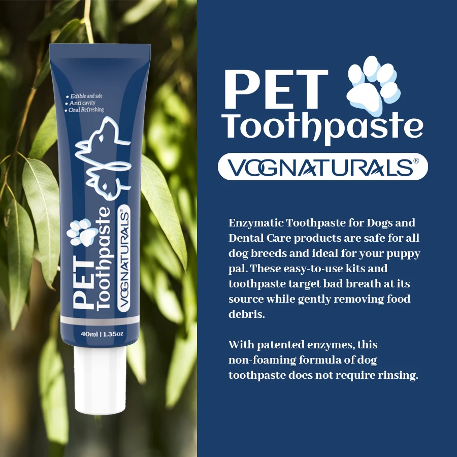 Private Label Natural Dog & Cat Dental Cleaning Tooth Paste, Breath Freshener Oral Care Pet Toothpaste