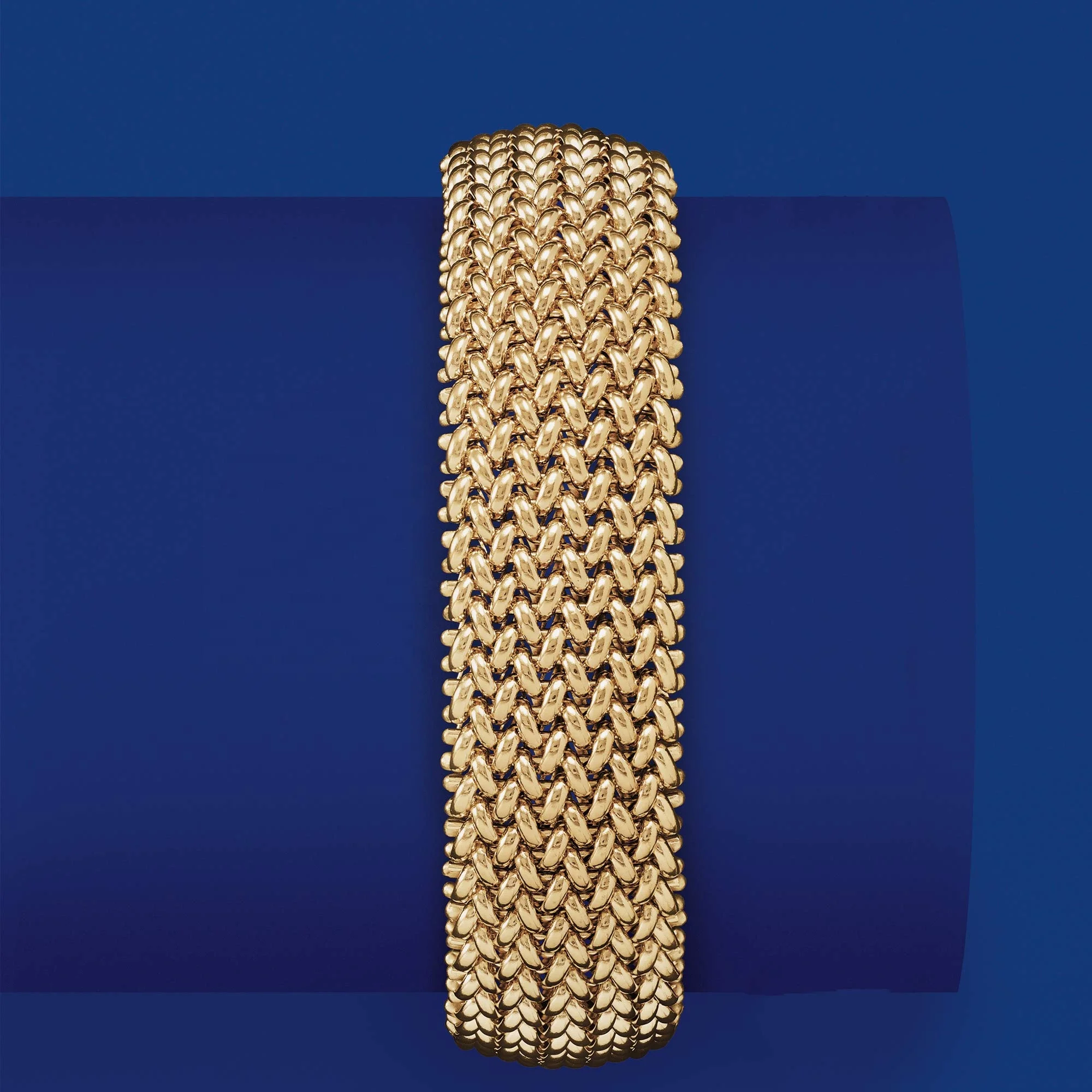 Firstmadam Italian 18kt Yellow Gold Riso Bracelet Gorgeous 18mm Mesh bracelet