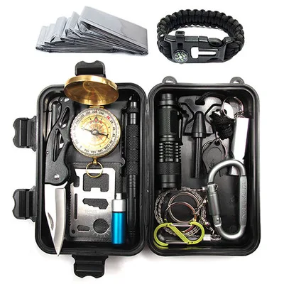 High-QualityOutdoor Equipment Survival Treasure Box Survival Tool Set Multifunctional Field First Aid Box SOS Emergency Supplies